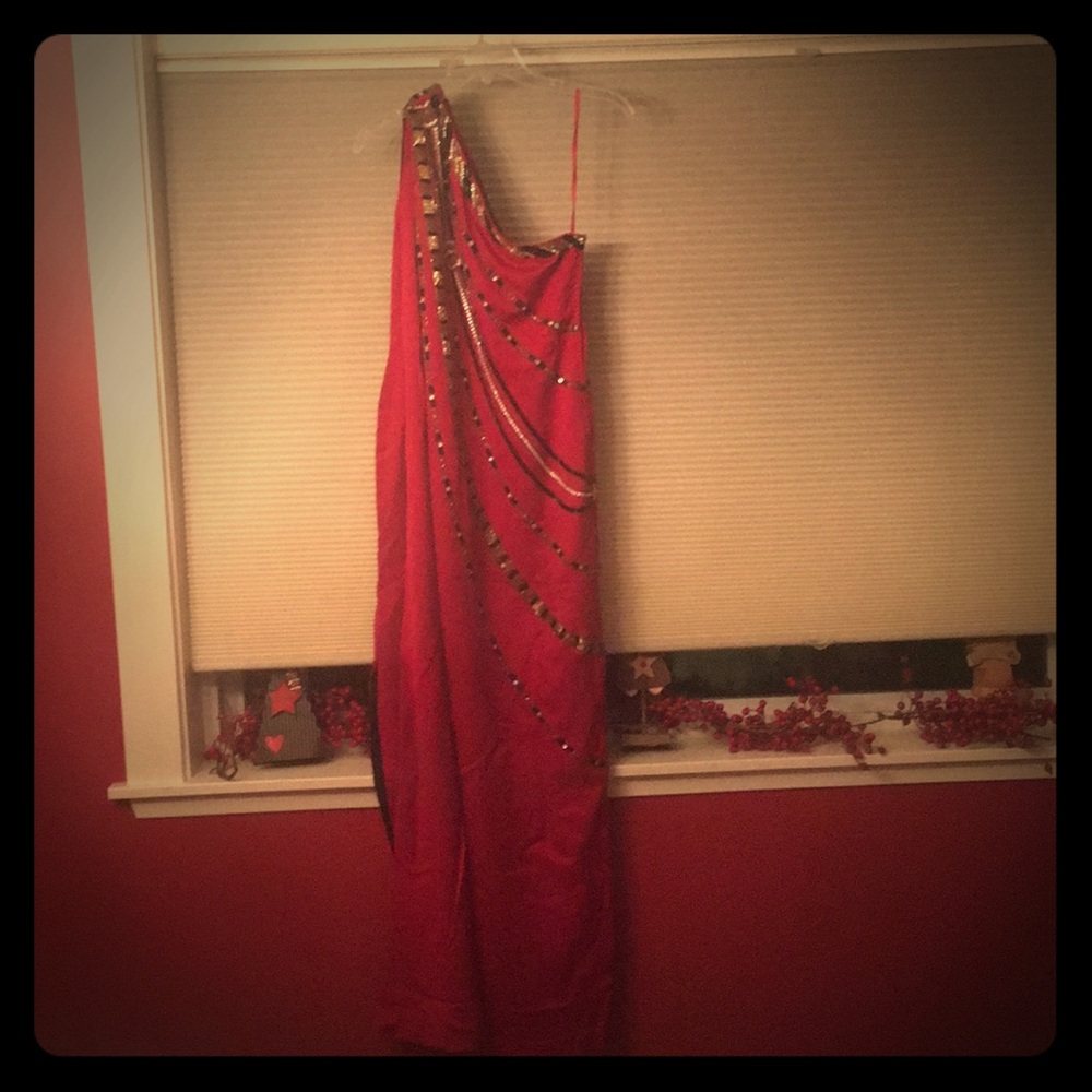 Vintage Bob Mackie Red Silk and Beaded Dress